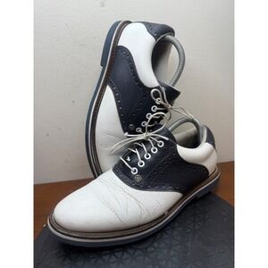 G/Fore Mens Golf Shoes Saddle Leather Lace‎ Up White Black Casual Comfort Size 9